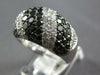 LARGE 4.48CT WHITE & BLACK DIAMOND 18KT WHITE GOLD MULTI ROW PAVE DIAGONAL RING