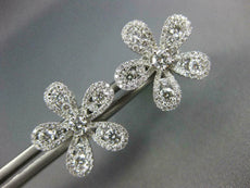 ESTATE LARGE 1.05CT DIAMOND 18KT WHITE GOLD 3D FLOWER CLASSIC STUD EARRINGS