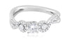.81CT DIAMOND 14KT WHITE GOLD 3D 3 STONE 4 PRONG DOUBLE INFINITY ENGAGEMENT RING