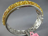 LARGE 17.85CT WHITE & MULTI COLOR DIAMOND 18KT WHITE GOLD CUFF BANGLE BRACELET