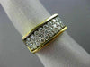 ESTATE WIDE .93CT DIAMOND 18K WHITE & YELLOW GOLD THREE ROW RECTANGULAR RING 138
