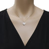 .26CT DIAMOND 18KT WHITE GOLD 3D CLASSIC DOUBLE HEART PAVE FUN FLOATING PENDANT
