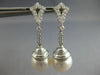 LARGE .90CT DIAMOND & AAA SOUTH SEA PEARL 18K WHITE GOLD 3D CHANDELIER EARRINGS