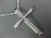 ESTATE .20CT DIAMOND 18KT WHITE GOLD 3D CLASSIC CROSS FLOATING PENDANT