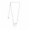 ESTATE .30CT DIAMOND 14KT WHITE GOLD 3D CLASSIC SLANTED OPEN HEART LOVE NECKLACE
