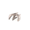 ESTATE .10CT DIAMOND 18KT WHITE GOLD 3D MATTE AND SHINY CRISS CROSS FUN RING