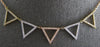 ESTATE .74CT DIAMOND 18KT TRI COLOR GOLD 3D ROUND TRIANGULAR FUN LOVE NECKLACE