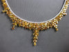 GIA LARGE 37.87CT WHITE & FANCY YELLOW ORANGE DIAMOND 18KT 2 TONE GOLD NECKLACE
