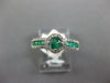 ESTATE .82CT DIAMOND & AAA EMERALD 14KT WHITE GOLD 3D ROUND SQUARE HALO FUN RING
