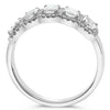 ESTATE 1.17CT DIAMOND PLATINUM ROUND & EMERALD CUT 5 STONE HALO ANNIVERSARY RING