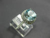 ESTATE LARGE 2.50CT DIAMOND & AAA AQUAMARINE 14KT WHITE GOLD 3D ENGAGEMENT RING
