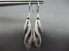 ESTATE 6.72CT DIAMOND & AAA AMETHYST 18KT WHITE GOLD MULTI WAVE HANGING EARRINGS