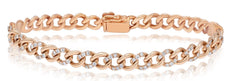 1.27CT DIAMOND 18K ROSE GOLD 3D ROUND CUBAN LINK ETERNITY TENNIS UNISEX BRACELET