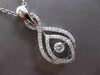 ESTATE LARGE .45CT DIAMOND 14KT WHITE GOLD INFINITY SOLITAIRE FLOATING PENDANT