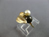 ESTATE AAA SOUTH SEA & TAHITIAN PEARL 14K YELLOW GOLD 3D DOUBLE LEAF RING #28109