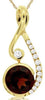 1.08CT DIAMOND & AAA GARNET 14KT YELLOW GOLD TEAR DROP MUSICAL NOTE FUN PENDANT