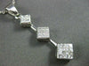ESTATE LARGE .75CT DIAMOND 14K WHITE GOLD 3D THREE STONE FLOATING PENDANT #19036