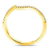 ESTATE .14CT DIAMOND 14KT YELLOW GOLD 3D CLASSIC V SHAPE WAVE ANNIVERSARY RING