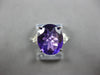 LARGE 4.04CT DIAMOND & AAA AMETHYST 14KT WHITE GOLD OVAL & ROUND ENGAGEMENT RING