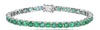 ESTATE LARGE 1.21CT AAA EMERALD 18KT WHITE GOLD 3D CLASSIC ROUND TENNIS BRACELET