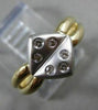 ESTATE WIDE DIAMOND 14KT WHITE & YELLOW GOLD 6 STONE ETOILE SQUARE RING #21399
