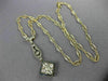 ANTIQUE LARGE 2.30CT DIAMOND & AAA SAPPHIRE 14KT TWO TONE GOLD NECKLACE #26434