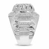 EXTRA LARGE 2.82CT ROUND DIAMOND 14KT WHITE GOLD 3D OCTAGON PYRAMID MEN'S RING