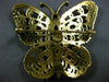 ANTIQUE LARGE 1.26CT AAA GARNET & PEARL 14KT YELLOW GOLD 3D BUTTERFLY BROOCH PIN