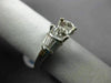 ESTATE .68CT ROUND & BAGUETTE CUT DIAMOND PLATINUM 3D SEMI MOUNT ENGAGEMENT RING