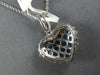 2.35CT DIAMOND & AAA SAPPHIRE 14KT WHITE GOLD INVISIBLE HEART SHAPE LOVE PENDANT
