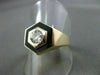 ESTATE WIDE .60CT OLD MINE DIAMOND 14K Y&W GOLD HEXAGON STUNNING MENS RING 22350