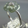 ESTATE 4.52CT DIAMOND & AAA GREEN AMETHYST 14KT WHITE GOLD 3D FLOWER LOVE RING