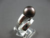 LARGE AAA TAHITIAN PEARL 18KT WHITE GOLD CLASSIC SOLITAIRE CRISS CROSS LOVE RING