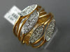 ESTATE LARGE .50CT DIAMOND 14K ROSE GOLD 3D MULTI ROW CRISS CROSS PAVE LOVE RING