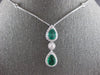 LARGE 2.33CT DIAMOND & AAA EMERALD 18KT WHITE GOLD BY THE YARD LARIAT NECKLACE