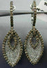ESTATE 1.50CT WHITE & CHOCOLATE FANCY DIAMOND 14KT WHITE GOLD TEAR DROP EARRINGS
