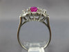 ANTIQUE LARGE 3.10CT DIAMOND & AAA PINK SAPPHIRE 18KT WHITE GOLD ENGAGEMENT RING