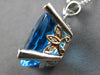 20.49CT WHITE & CANARY DIAMOND & BLUE TOPAZ 14KT WHITE & ROSE GOLD OVAL PENDANT