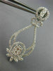 ESTATE LARGE 2.02CT DIAMOND 14K WHITE GOLD OPEN FILIGREE FLOWER HANGING EARRINGS