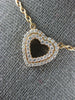 ESTATE .37CT DIAMOND 18KT ROSE GOLD 3D DOUBLE OPEN HEART LOVE NECKLACE