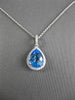 ESTATE 2.47CTW DIAMOND & AAA EXTRA FACET BLUE TOPAZ 14KT WHITE GOLD DROP PENDANT