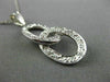 ESTATE .30CT DIAMOND 14KT WHITE GOLD 3D OVAL LOVE KNOT FLOATING PENDANT #25730