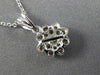 ESTATE .20CT DIAMOND 14KT WHITE GOLD 3D FLOWER BEZEL FLOATING PENDANT #25926