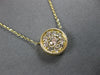 ESTATE .50CT DIAMOND 14K YELLOW GOLD 3D CLASSIC CLUSTER BEZEL ROUND FUN NECKLACE