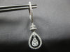 .83CT DIAMOND 18KT WHITE GOLD CLUSTER TEAR DROP DOUBLE SWIRL HANGING EARRINGS