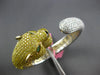 LARGE 27.09CT MULTI COLOR DIAMOND & AAA EMERALD 18KT 2 TONE GOLD BANGLE BRACELET