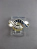 ESTATE .45CT DIAMOND & AAA SAPPHIRE 14K WHITE GOLD 3D CLASSIC INFINITY LOVE RING
