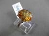 ESTATE 5.24CTW DIAMOND & AAA EXTRA FACET CITRINE 14KT WHITE GOLD ENGAGEMENT RING