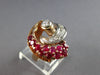 ANTIQUE LARGE 1.95CT DIAMOND & AAA RUBY 14KT ROSE GOLD CLASSIC FUN RING #27945