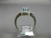 ESTATE 1.03CT DIAMOND & AQUAMARINE 14KT WHITE GOLD FILIGREE OVAL ENGAGEMENT RING